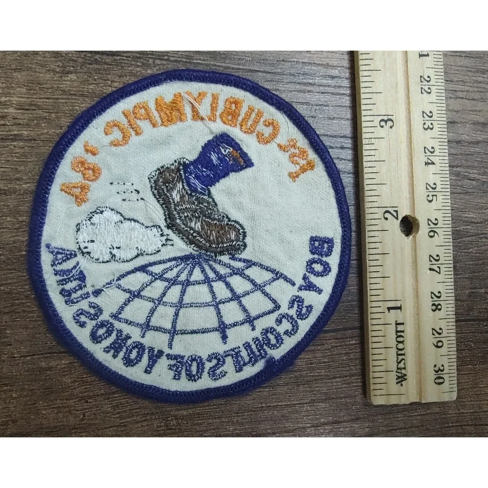Vintage 1984 Boy Scout Cublympics Embroidered Patch  Round Yokosuka